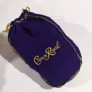 Crown Royal Purple Drawstring Bag w/ Gold Embroidered - good Condition